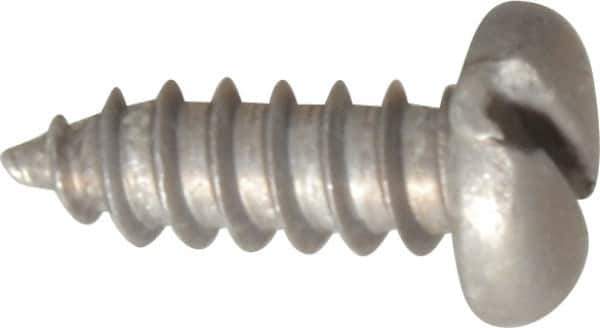 Value Collection - #8 Pan Head Slotted Sheet Metal Screw - Aluminum, 1/2" Length Under Head, ASME B18.6.4 - Apex Tool & Supply