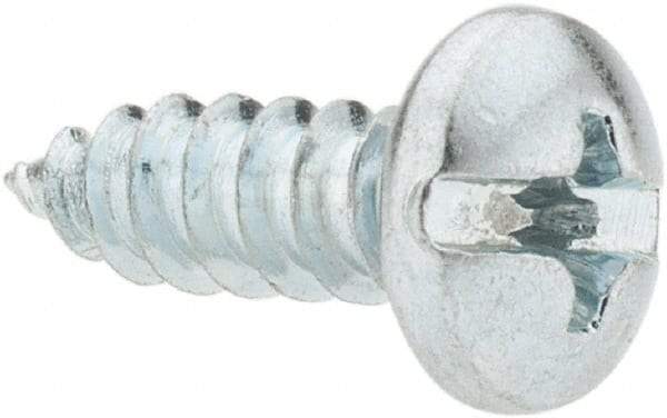 Value Collection - #8 Pan Head Slotted Phillips Sheet Metal Screw - Steel, 1/2" Length Under Head, Grade 2 - Apex Tool & Supply