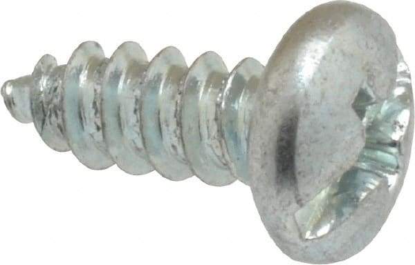 Value Collection - #10 Pan Head Slotted Phillips Sheet Metal Screw - Steel, 1/2" Length Under Head, Grade 2 - Apex Tool & Supply