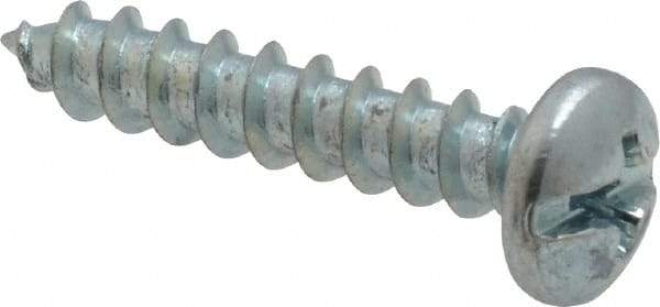 Value Collection - #10 Pan Head Slotted Phillips Sheet Metal Screw - Steel, 1" Length Under Head, Grade 2 - Apex Tool & Supply