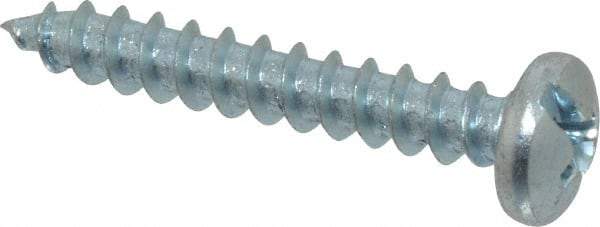 Value Collection - #10 Pan Head Slotted Phillips Sheet Metal Screw - Steel, 1-1/4" Length Under Head, Grade 2 - Apex Tool & Supply