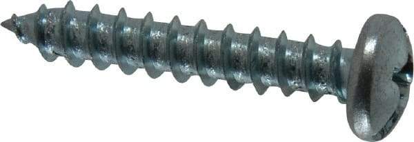 Value Collection - #12 Pan Head Slotted Phillips Sheet Metal Screw - Steel, 1-1/4" Length Under Head, Grade 2 - Apex Tool & Supply