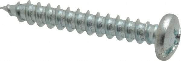 Value Collection - #12 Pan Head Slotted Phillips Sheet Metal Screw - Steel, 1-1/2" Length Under Head, Grade 2 - Apex Tool & Supply