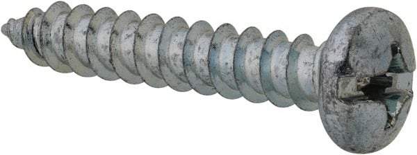 Value Collection - #14 Pan Head Slotted Phillips Sheet Metal Screw - Steel, 1-1/2" Length Under Head, Grade 2 - Apex Tool & Supply