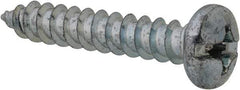 Value Collection - #14 Pan Head Slotted Phillips Sheet Metal Screw - Steel, 1-1/2" Length Under Head, Grade 2 - Apex Tool & Supply