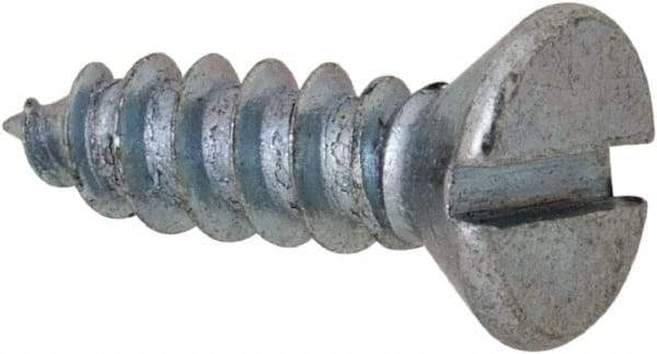 Value Collection - #6 Flat Head Slotted Sheet Metal Screw - Steel, 1/2" OAL, Grade 2 - Apex Tool & Supply