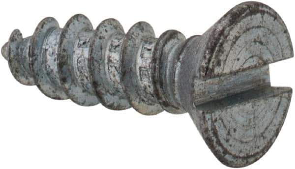 Value Collection - #7 Flat Head Slotted Sheet Metal Screw - Steel, 1/2" OAL, Grade 2 - Apex Tool & Supply