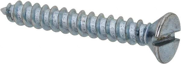 Value Collection - #8 Flat Head Slotted Sheet Metal Screw - Steel, 1-1/4" OAL, Grade 2 - Apex Tool & Supply