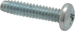 Value Collection - #4-40 UNC Thread, 1/2" Length Under Head, Phillips Drive Steel Thread Cutting Screw - Pan Head, Grade 2, Point Type F, Zinc-Plated Finish - Apex Tool & Supply