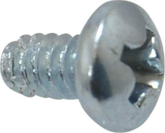 Value Collection - #6-32 UNC Thread, 1/4" Length Under Head, Phillips Drive Steel Thread Cutting Screw - Pan Head, Grade 2, Point Type F, Zinc-Plated Finish - Apex Tool & Supply