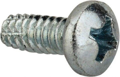 Value Collection - #6-32 UNC Thread, 3/8" Length Under Head, Phillips Drive Steel Thread Cutting Screw - Pan Head, Grade 2, Point Type F, Zinc-Plated Finish - Apex Tool & Supply