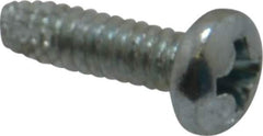 Value Collection - #6-32 UNC Thread, 1/2" Length Under Head, Phillips Drive Steel Thread Cutting Screw - Pan Head, Grade 2, Point Type F, Zinc-Plated Finish - Apex Tool & Supply