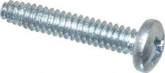 Value Collection - #6-32 UNC Thread, 3/4" Length Under Head, Phillips Drive Steel Thread Cutting Screw - Pan Head, Grade 2, Point Type F, Zinc-Plated Finish - Apex Tool & Supply