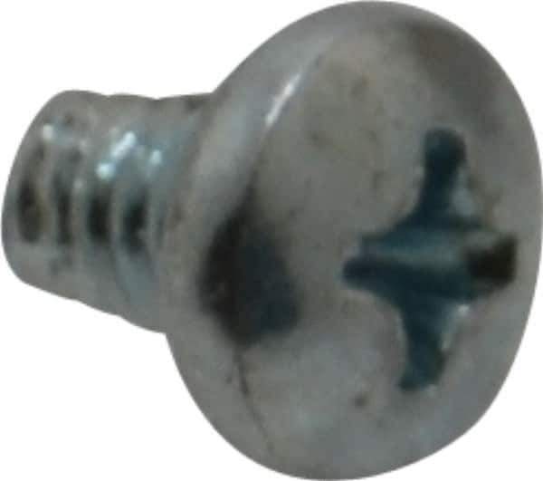 Value Collection - #8-32 UNC Thread, 1/4" Length Under Head, Phillips Drive Steel Thread Cutting Screw - Pan Head, Grade 2, Point Type F, Zinc-Plated Finish - Apex Tool & Supply