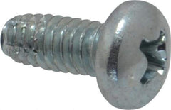 Value Collection - #8-32 UNC Thread, 3/8" Length Under Head, Phillips Drive Steel Thread Cutting Screw - Pan Head, Grade 2, Point Type F, Zinc-Plated Finish - Apex Tool & Supply