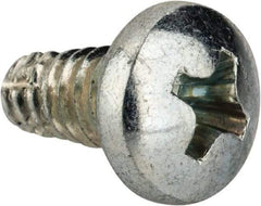 Value Collection - #10-24 UNC Thread, 3/8" Length Under Head, Phillips Drive Steel Thread Cutting Screw - Pan Head, Grade 2, Point Type F, Zinc-Plated Finish - Apex Tool & Supply