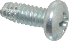 Value Collection - #10-24 UNC Thread, 1/2" Length Under Head, Phillips Drive Steel Thread Cutting Screw - Pan Head, Grade 2, Point Type F, Zinc-Plated Finish - Apex Tool & Supply