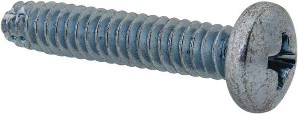 Value Collection - #10-24 UNC Thread, 1" Length Under Head, Phillips Drive Steel Thread Cutting Screw - Pan Head, Grade 2, Point Type F, Zinc-Plated Finish - Apex Tool & Supply