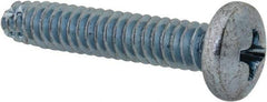 Value Collection - #10-24 UNC Thread, 1" Length Under Head, Phillips Drive Steel Thread Cutting Screw - Pan Head, Grade 2, Point Type F, Zinc-Plated Finish - Apex Tool & Supply