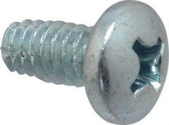 Value Collection - 1/4-20 UNC Thread, 1/2" Length Under Head, Phillips Drive Steel Thread Cutting Screw - Pan Head, Grade 2, Point Type F, Zinc-Plated Finish - Apex Tool & Supply