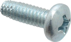 Value Collection - 1/4-20 UNC Thread, 3/4" Length Under Head, Phillips Drive Steel Thread Cutting Screw - Pan Head, Grade 2, Point Type F, Zinc-Plated Finish - Apex Tool & Supply