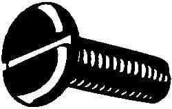 Value Collection - #8-32 UNC Thread, 1" Length Under Head, Slotted Drive Steel Thread Cutting Screw - Pan Head, Grade 2, Point Type F, Zinc-Plated Finish - Apex Tool & Supply