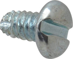 Value Collection - #6-32 UNC Thread, 1/4" Length Under Head, Slotted Drive Steel Thread Cutting Screw - Pan Head, Grade 2, Point Type F, Zinc-Plated Finish - Apex Tool & Supply