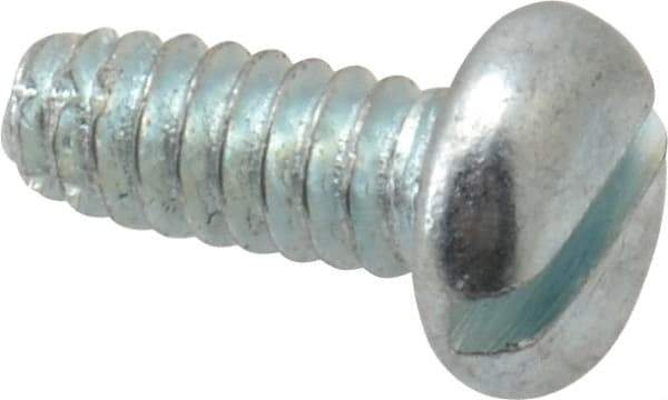 Value Collection - #6-32 UNC Thread, 3/8" Length Under Head, Slotted Drive Steel Thread Cutting Screw - Pan Head, Grade 2, Point Type F, Zinc-Plated Finish - Apex Tool & Supply
