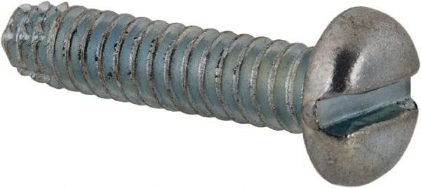 Value Collection - #6-32 UNC Thread, 5/8" Length Under Head, Slotted Drive Steel Thread Cutting Screw - Pan Head, Grade 2, Point Type F, Zinc-Plated Finish - Apex Tool & Supply