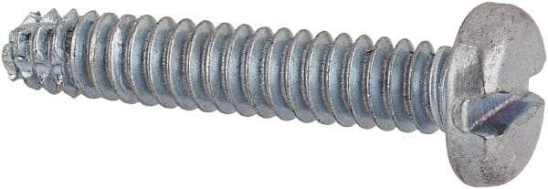 Value Collection - #6-32 UNC Thread, 3/4" Length Under Head, Slotted Drive Steel Thread Cutting Screw - Pan Head, Grade 2, Point Type F, Zinc-Plated Finish - Apex Tool & Supply