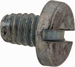 Value Collection - #8-32 UNC Thread, 1/4" Length Under Head, Slotted Drive Steel Thread Cutting Screw - Pan Head, Grade 2, Point Type F, Zinc-Plated Finish - Apex Tool & Supply