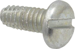 Value Collection - #8-32 UNC Thread, 3/8" Length Under Head, Slotted Drive Steel Thread Cutting Screw - Pan Head, Grade 2, Point Type F, Zinc-Plated Finish - Apex Tool & Supply