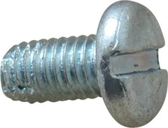 Value Collection - #10-32 UNF Thread, 3/8" Length Under Head, Slotted Drive Steel Thread Cutting Screw - Pan Head, Grade 2, Point Type F, Zinc-Plated Finish - Apex Tool & Supply