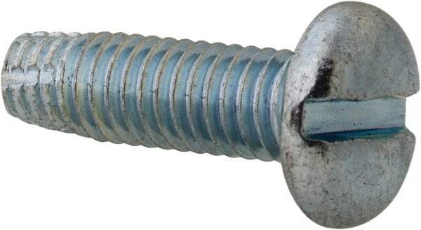 Value Collection - #10-32 UNF Thread, 5/8" Length Under Head, Slotted Drive Steel Thread Cutting Screw - Pan Head, Grade 2, Point Type F, Zinc-Plated Finish - Apex Tool & Supply