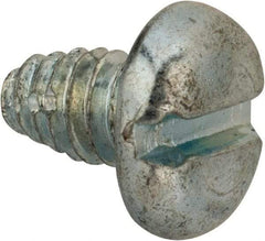 Value Collection - 1/4-20 UNC Thread, 3/8" Length Under Head, Slotted Drive Steel Thread Cutting Screw - Pan Head, Grade 2, Point Type F, Zinc-Plated Finish - Apex Tool & Supply