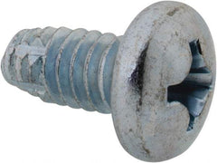 Value Collection - 1/4-20 UNC Thread, 1/2" Length Under Head, Slotted Drive Steel Thread Cutting Screw - Pan Head, Grade 2, Point Type F, Zinc-Plated Finish - Apex Tool & Supply