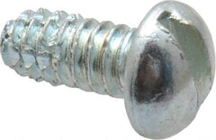 Value Collection - #4-40 UNC Thread, 1/4" Length Under Head, #1 Slotted/Phillips Drive Steel Thread Cutting Screw - Round Head, Grade 1016-1024, Point Type F, Zinc-Plated Finish - Apex Tool & Supply