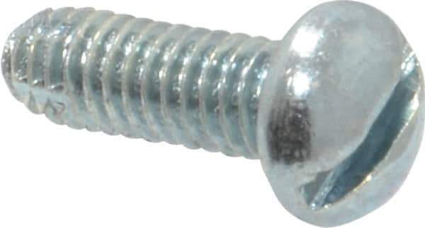 Value Collection - #8-32 UNC Thread, 1/2" Length Under Head, #2 Slotted/Phillips Drive Steel Thread Cutting Screw - Round Head, Grade 1016-1024, Point Type F, Zinc-Plated Finish - Apex Tool & Supply