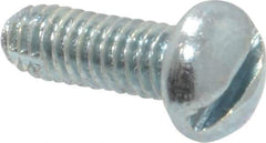 Value Collection - #8-32 UNC Thread, 1/2" Length Under Head, #2 Slotted/Phillips Drive Steel Thread Cutting Screw - Round Head, Grade 1016-1024, Point Type F, Zinc-Plated Finish - Apex Tool & Supply