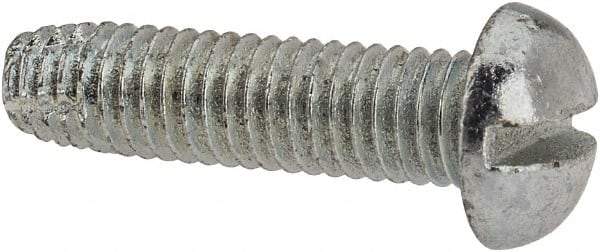 Value Collection - #10-32 UNF Thread, 3/4" Length Under Head, #2 Slotted/Phillips Drive Steel Thread Cutting Screw - Round Head, Grade 1016-1024, Point Type F, Zinc-Plated Finish - Apex Tool & Supply