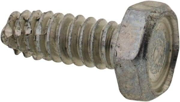 Value Collection - #6-32 UNC Thread, 3/8" Length Under Head, Hex Drive Steel Thread Cutting Screw - Hex Head, Grade 2, Point Type F, Zinc-Plated Finish - Apex Tool & Supply