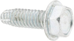 Value Collection - #8-32 UNC Thread, 1/2" Length Under Head, Hex Drive Steel Thread Cutting Screw - Hex Head, Grade 2, Point Type F, Zinc-Plated Finish - Apex Tool & Supply