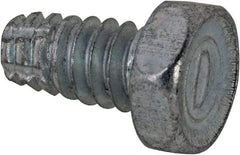 Value Collection - #10-24 UNC Thread, 3/8" Length Under Head, Hex Drive Steel Thread Cutting Screw - Hex Head, Grade 2, Point Type F, Zinc-Plated Finish - Apex Tool & Supply