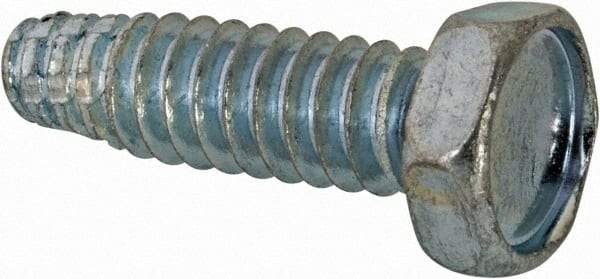 Value Collection - #10-24 UNC Thread, 5/8" Length Under Head, Hex Drive Steel Thread Cutting Screw - Hex Head, Grade 2, Point Type F, Zinc-Plated Finish - Apex Tool & Supply