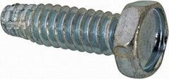Value Collection - #10-24 UNC Thread, 5/8" Length Under Head, Hex Drive Steel Thread Cutting Screw - Hex Head, Grade 2, Point Type F, Zinc-Plated Finish - Apex Tool & Supply