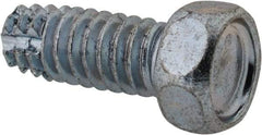 Value Collection - 1/4-20 UNC Thread, 5/8" Length Under Head, Hex Drive Steel Thread Cutting Screw - Hex Head, Grade 2, Point Type F, Zinc-Plated Finish - Apex Tool & Supply