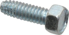 Value Collection - 1/4-20 UNC Thread, 3/4" Length Under Head, Hex Drive Steel Thread Cutting Screw - Hex Head, Grade 2, Point Type F, Zinc-Plated Finish - Apex Tool & Supply