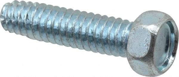 Value Collection - 1/4-20 UNC Thread, 1" Length Under Head, Hex Drive Steel Thread Cutting Screw - Hex Head, Grade 2, Point Type F, Zinc-Plated Finish - Apex Tool & Supply