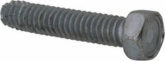Value Collection - 1/4-20 UNC Thread, 1-1/4" Length Under Head, Hex Drive Steel Thread Cutting Screw - Hex Head, Grade 2, Point Type F, Zinc-Plated Finish - Apex Tool & Supply