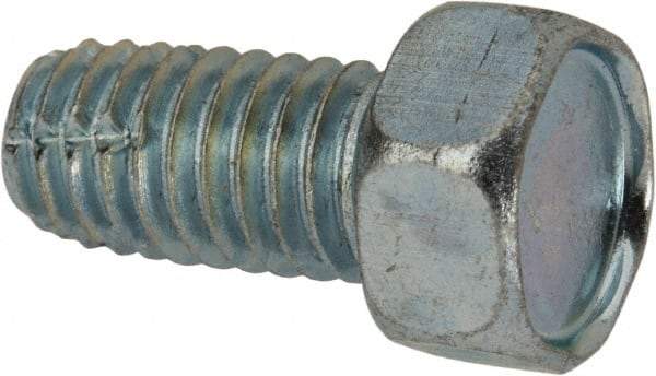 Value Collection - 3/8-16 UNC Thread, 3/4" Length Under Head, Hex Drive Steel Thread Cutting Screw - Hex Head, Grade 2, Point Type F, Zinc-Plated Finish - Apex Tool & Supply